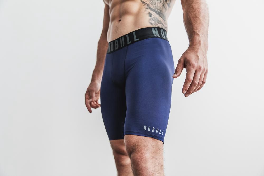 Shorts NOBULL Homme Bleu Foncé Marine - NOBULL Compression 9",France (1630-KCBXS)